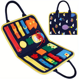 Educational Busy Board Toys for Toddlers - 2 Pages - Multicolor Carrier