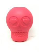 Pink Natural Rubber Sugar Skull Dog Chew Toy and Treat Dispenser