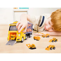 Construction Carrier Truck with 12 Die-Cast Construction Toy Cars