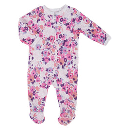 Pink Flower Zippered Footed Sleep N Play