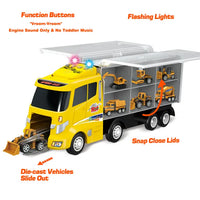 Construction Carrier Truck with 12 Die-Cast Construction Toy Cars