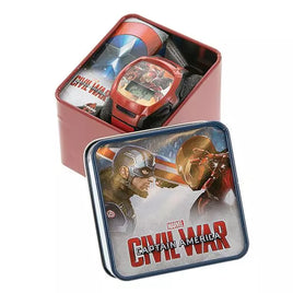 Marvel Captain America Civil War Watch - Iron Man - LCD Date & Time Watch in Tin Case