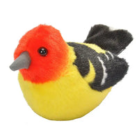 Wild Republic Audubon II Western Tanager Stuffed Animal with Sound 5.5"