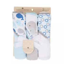 3-Piece Hooded Towel Set - Dream Big Whale