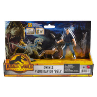 Jurassic World Toys Dominion Owen & Velociraptor Beta Action Figures