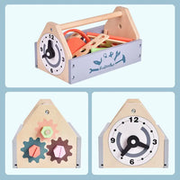 Wooden Tool Set Pretend Play Construction Tool Box - 45 Pcs