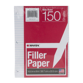 Wide Ruled Filler Paper - 150 Sheets