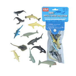 Wild Republic Mini Whale and Shark Figurine Collection